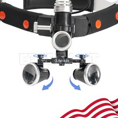 Dental 3.5X Binocular Loupe Headband Magnifier/5/10W LED Headband Headlight Lamp