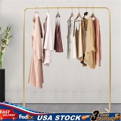 Golden Vintage Clothing Storage Shelf Garment Rack Clothes Hanger Industrial