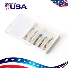 5pcs Dental Diamond Zirconia Cutting Burs Kit FG 1.6mm Fit High Speed Handpiece