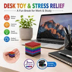 Adult 18+ 512Pcs 3MM Magnetic Beads Creative Building Desk Sculpture Metal Gift