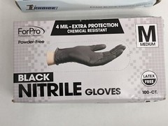 Set of 1st Choice Black Nitrile Disposable 3 Mil / Forpro Black M Nitrile 4 Mil
