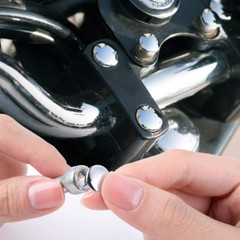 Motorcycle Round Bolt Cap Screw Cover Plug Chrome For 6mm Thread Allen Head Bolt