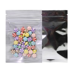 New Flat Clear/Silver/Silver Mylar Zip Seal Lock Bags Food Storage Pouches