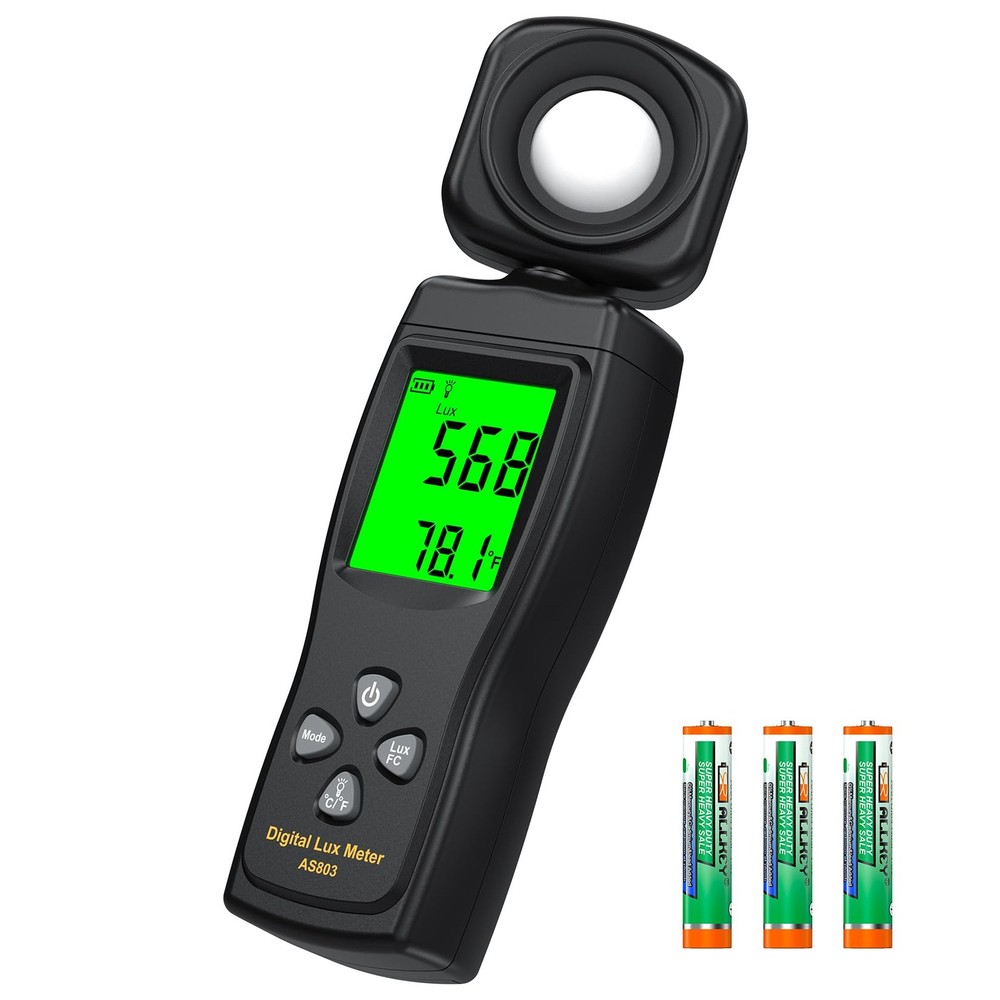 Digital Illuminance Light Meter, 0~200,000 Lux Range with 180º Rotating Sensor L