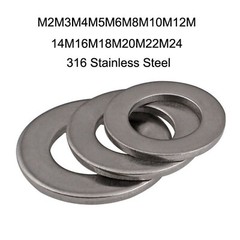 A4 316 Stainless Steel Flat Washers M2M3M4M5M6M8M10M12M14M16M18M20M22M24