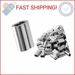 QDiShi 3/32″ (2.5mm) Aluminum Crimping Loop Sleeve for Wire Rope, Cable Ferrule