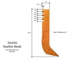 5 Scarifier Shanks & Tips, Fits Many John Deere Motor Graders- T114792, T6Y5230