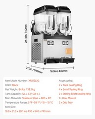 VEVOR Tank Commercial Slushy Machine Margarita Smoothie Frozen Drink Maker