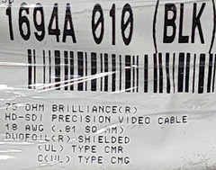 NEW Belden 1694A Video Brilliance HD-SDI RG6 18awg Coaxial Cable 6GHz Black