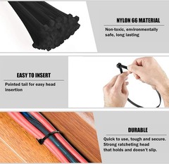 **FREE SHIPPING** – 500Pcs 14″ Heavy-Duty Zip Ties, 75LBS Strength, UV Resistant