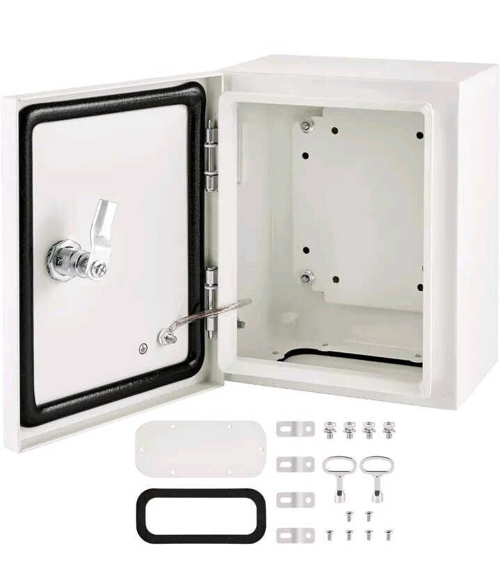 Steel Electrical Box 10” x 8” x 6”,IP66 Waterproof Safety Locks and Mount