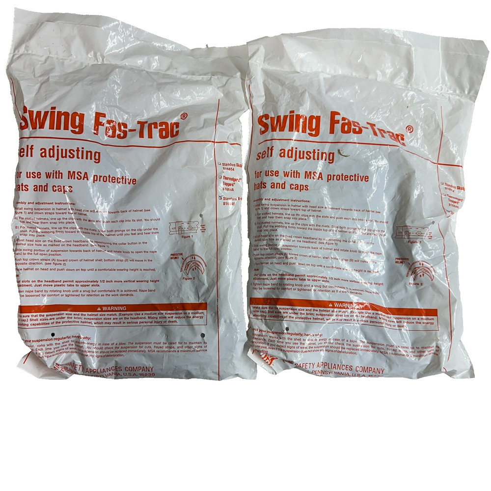 Lot of 2 MSA Swing Fas-Trac Suspension for V-Gard Helmet 816645 Standard NEW