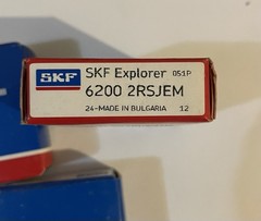 Lot of 3: SKF Explorer 6200-2RSJEM Deep Groove Ball Bearings, Made in Bulgaria