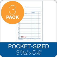 Adams General Purpose Sales Book, 2-Part, 3 Count (Pack of 1), White/Canary