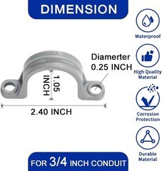 Easy-to-Install 30 Pack 3/4″ PVC Conduit Strap Fittings for All Applications