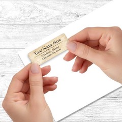 60 Return Address Labels Personalized Printed 3/4 x 2 1/4 Custom Parchment