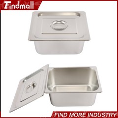 Findmall 2 Pack Hotel Pans 1/2 Size 6″ Deep Stainless Steel Steam Table with Lid