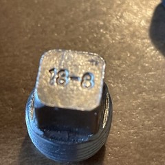 Stainless Steel Square Head Pipe Plug 1/8” Type 304 18-8 Qty 50