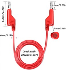 Cleqee 4mm Stackable Banana Plug Test Lead Kit Probes 1M
