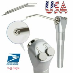 Dental Tri-3 Way Air Water Syringe Spray Triple Handpiece ^ 2 Nozzles Tips Tubes