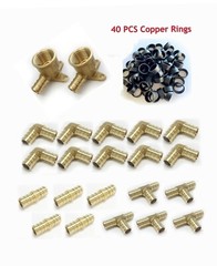 EFIELD 62 PCS 1/2″ PEX FITTINGS DROP-EAR ELBOWs TEE COUPLING ELBOW Copper Rings