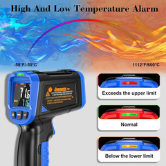 Laser Thermometer Gun -58°F~1112°F(-50°C~600°C),Non Contact Infrared Thermometer