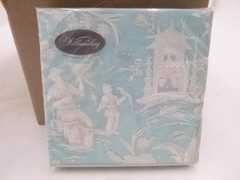 240 Pack Caspari 3-Ply Cocktail Napkins Silk Road Toile Robin’s Egg