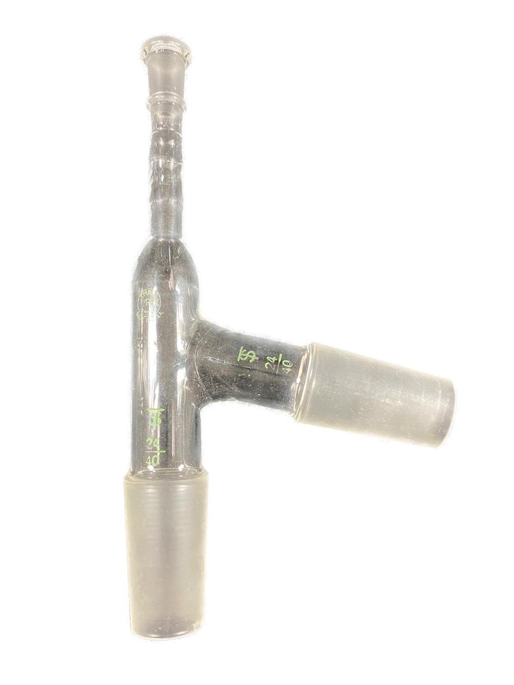 PYREX Glass 175mm 10/30 24/40 Joint 75° Custom Three-Way Distillation Adapter