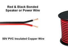 61-3018-50, 50FT Roll of 18 Gauge 2 Conductor Copper Red & Black Bonded Wire