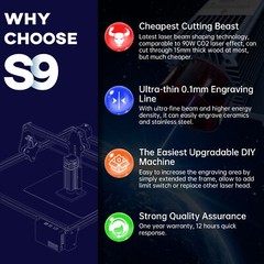 SCULPFUN S9 Laser Engraver CNC Engraving Machine for Wood Leather Acrylic I5B7