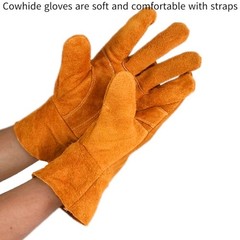 Reinforced Cowhides Heatproof Gloves for Construction Welding Grinding Moving
