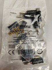 10 x Pomona Black Banana Plug, PN 1325-0, Solderless. Lot of 10 pieces.
