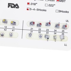 1×Dental Orthodontic Metal Bracket Brace Standard MBT 018 345 Hook 20PCS/Kit