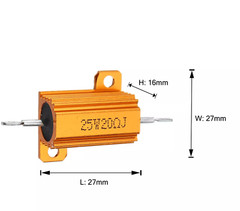 ‌25W RX24 Aluminum Wirewound Resistors 5% Tolerance J Type 0.01-30K Ohm 2PCS‌