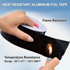 Black Aluminum Foil Tape 2 in x 65 Feet 3.94 Mil Hot & Cold Shield Resistant …