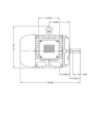 Weg AC Motor 00736ET3E184T-W22, 7.5 HP, 3485 RPM, 230/460VAC, 60Hz, 3Ph