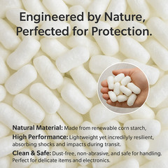 10/12/14″ Biodegradable Eco-Friendly Packing Peanuts, Sustainable Shipping Fill
