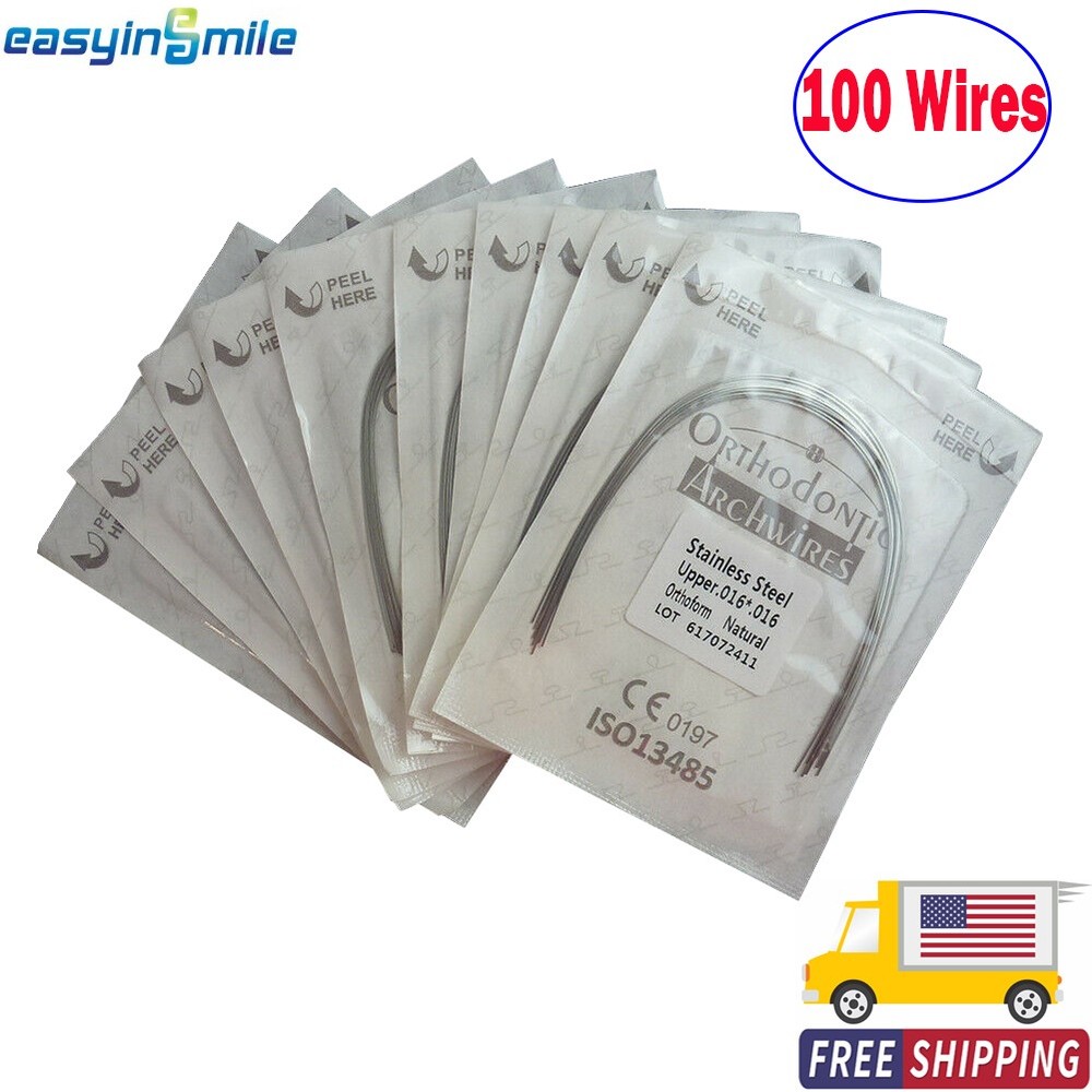 Dental Orthodontic Arch Wire Stainless Steel Nature Form Rectangular Wires 100PC