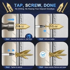 160 Pcs Self Drilling Drywall Anchors with Screws Kit, 3 Sizes Premium Zinc-Plat