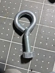 Lot of (5) Costa Rica ~ Aluminum Rope Pulleys 1-1/4″ with (5) 1/4″×1″ Eye Bolts