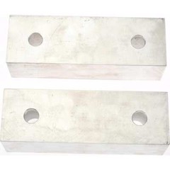 1 Pair Gibraltar Soft Aluminum Vise Jaws, Flat/No Step, 2″ Thick x 6″ Wide