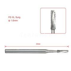 Dental Surgical Carbide Burs FG 557L Cross Cut Straight Fissure 5/PACK