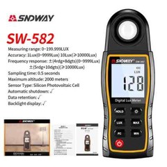 Light Lux Meter LCD photometer Illuminometer Luminometer 200,000Lux Temp light