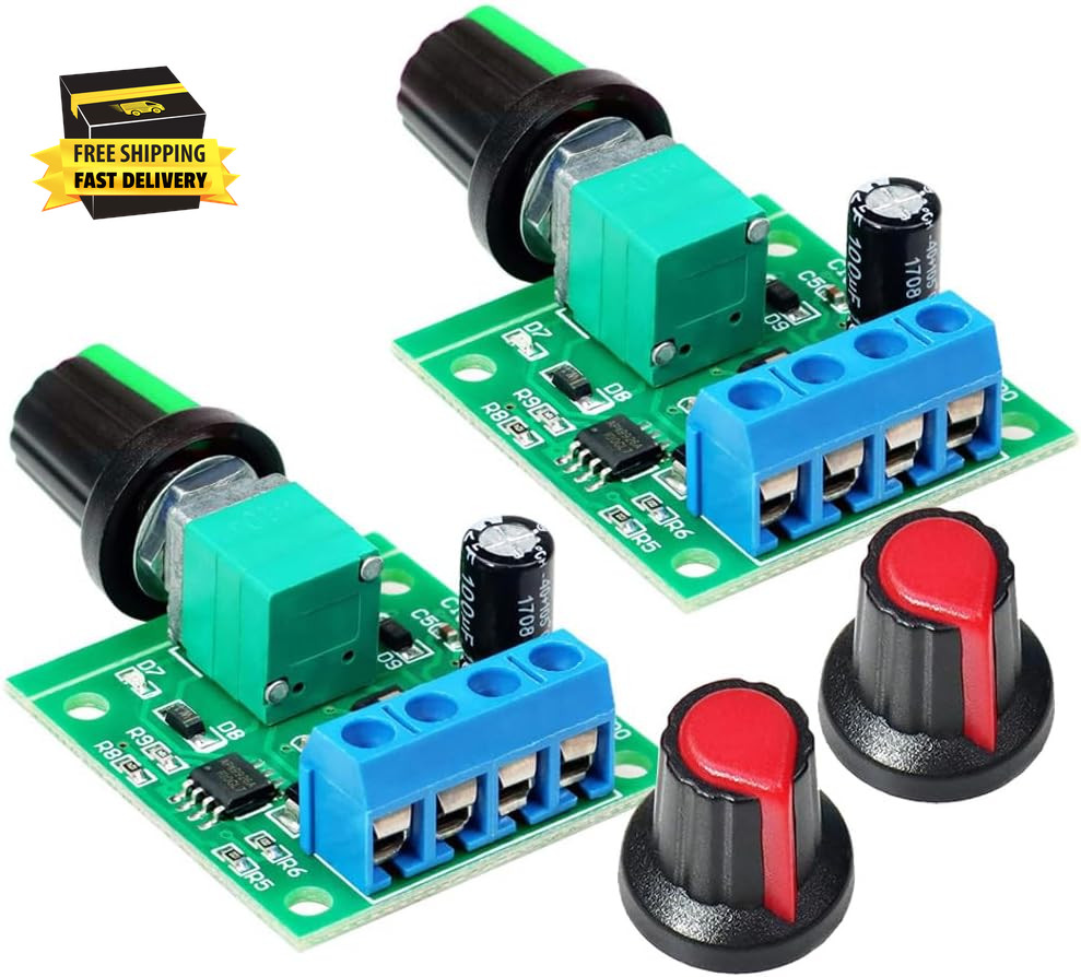2Pcs PWM Low Voltage Motor Speed Controller DC 1.8V 3V 5V 6V 12V 2A 1803BK 1803B