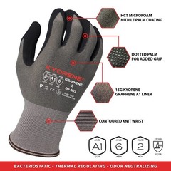 Kyorene Protective Work Gloves– Micro Foam Nitrile Palm with Added Grip– Abra…