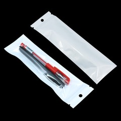 100X For Zip White Clear Plastic Lock Bag Hang Hole Packaging Pouches Accessory