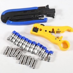 20Pcs F Type RG6 Compression Connectors Coaxial Cable Crimper Kit with Wire…