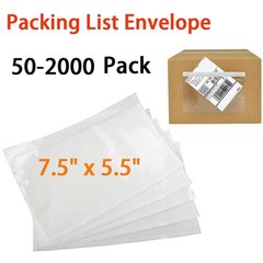 7.5″ x 5.5″ Packing List Pouches Shipping Label Envelopes Clear Self-Adhesive US