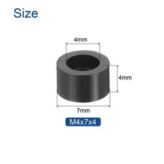100pcs Nylon Round Spacers 4mm ID 7mm OD 4mm Height Screws Spacers