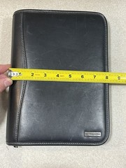 Franklin Covey Classic Zip Binder/ Planner -7 Ring Black Top Grain Leather